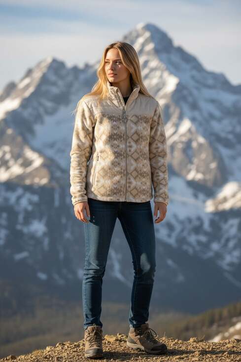 Ariat Jackets & Blazers - Ariat Women's Prescott Full Zip Fleece Jacket in Sand Dune Geo, size large